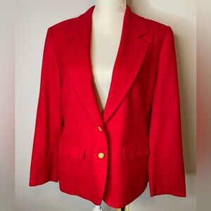 🧥 Pendleton Women’s Vintage Virgin Wool Blazer. Bright Red color and Lined. 🧥